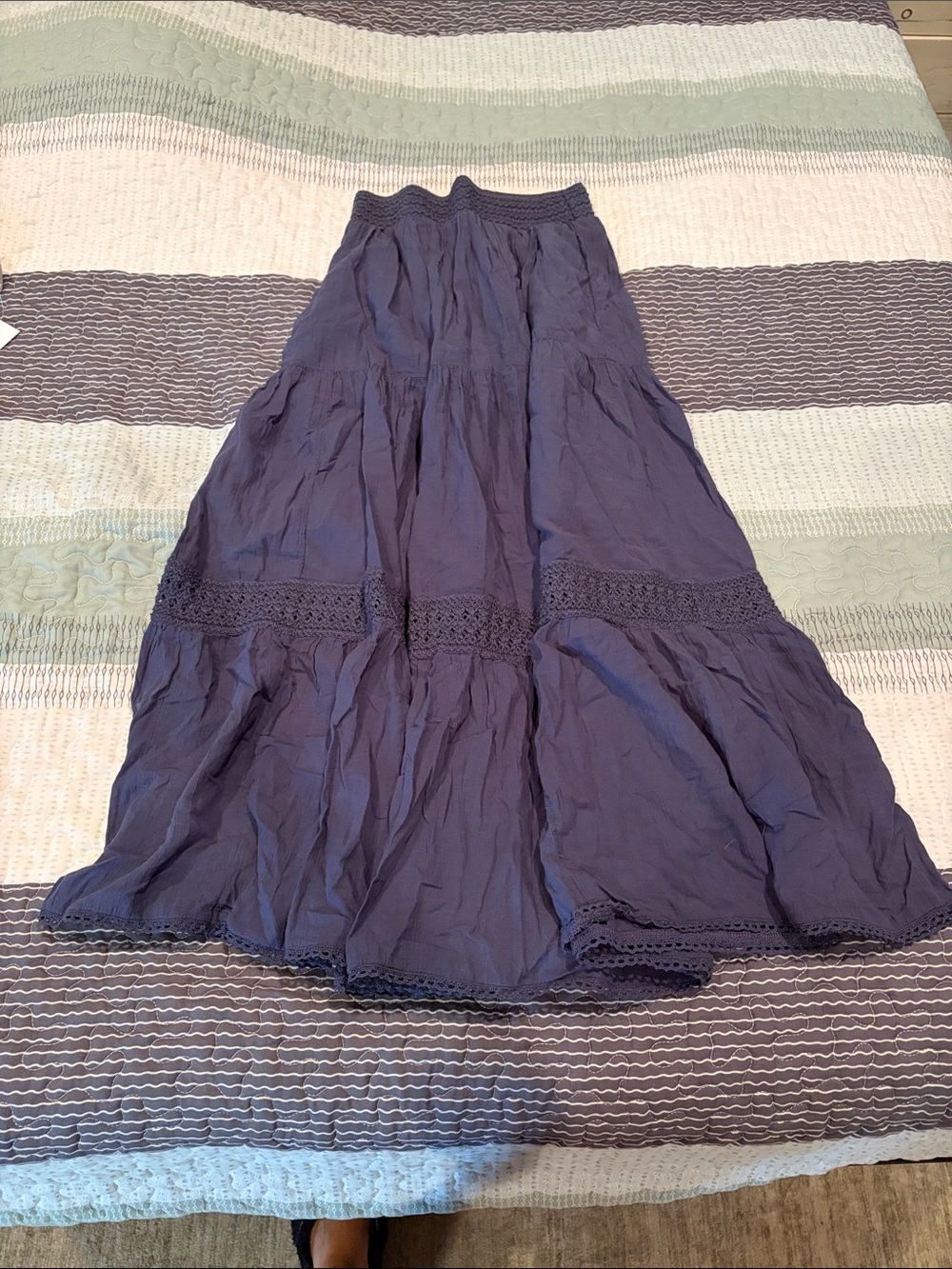 Women’s Navy Tiered Maxi Skirt